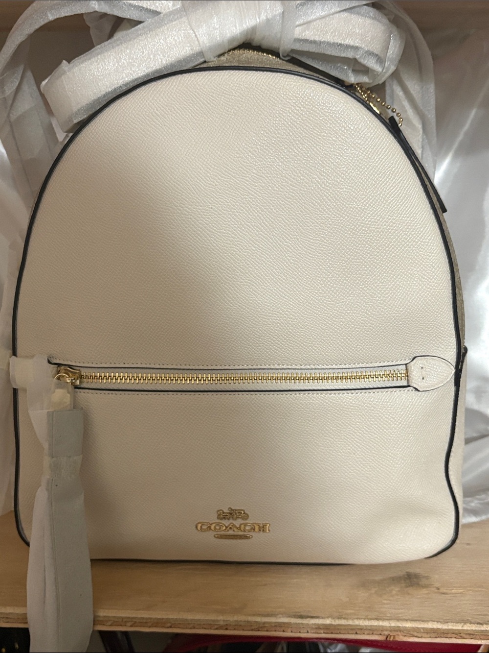 Coach Ivory Pebbled Leather Mini Backpack with Gold Hardware - Picture 2 of 6